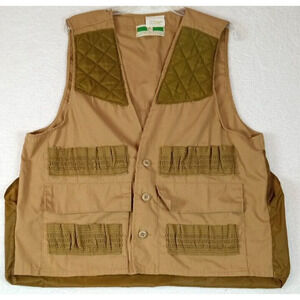 Game Winner Sportswear Hunting Brown Tan Vest Pockets Button‎ Men's Large 42-44